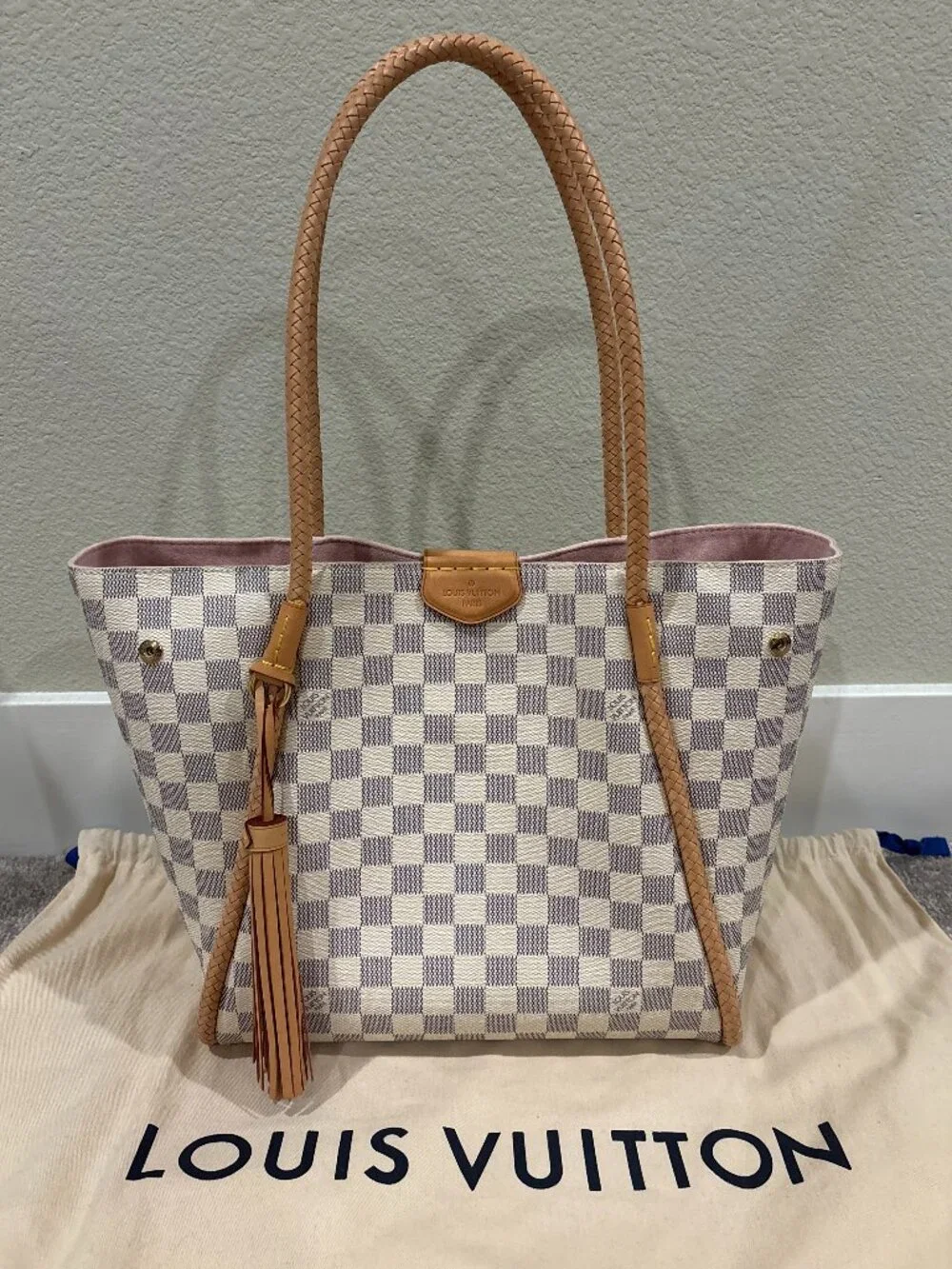 Louis Vuitton Propriano Tote Shoulder Bag Damier Azul Canvas